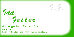 ida feiler business card